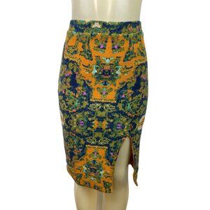 Chelsea & Theodore Women’s Knit Pencil Skirt Multicolor Abstract Pattern Sz S